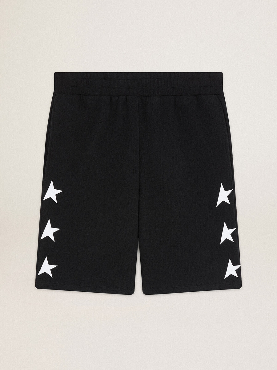 zwarte bermudashorts voor heren met witte sterren