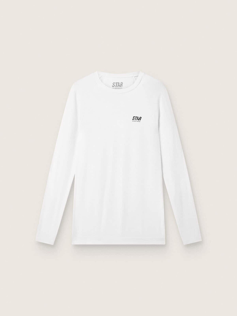 wit sportshirt met lange mouwen voor heren