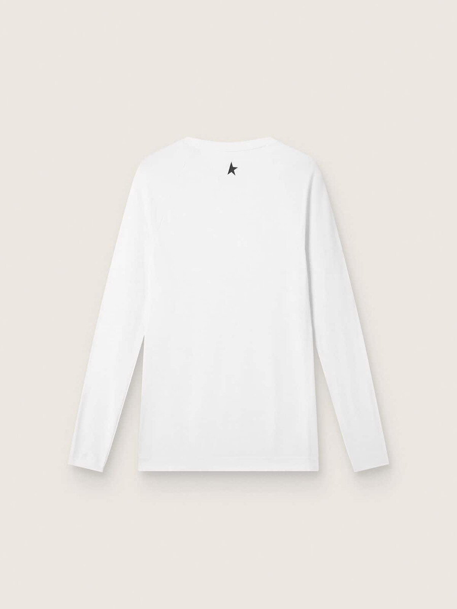 wit sportshirt met lange mouwen voor heren