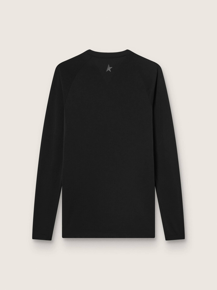 zwart sportshirt met lange mouwen voor heren
