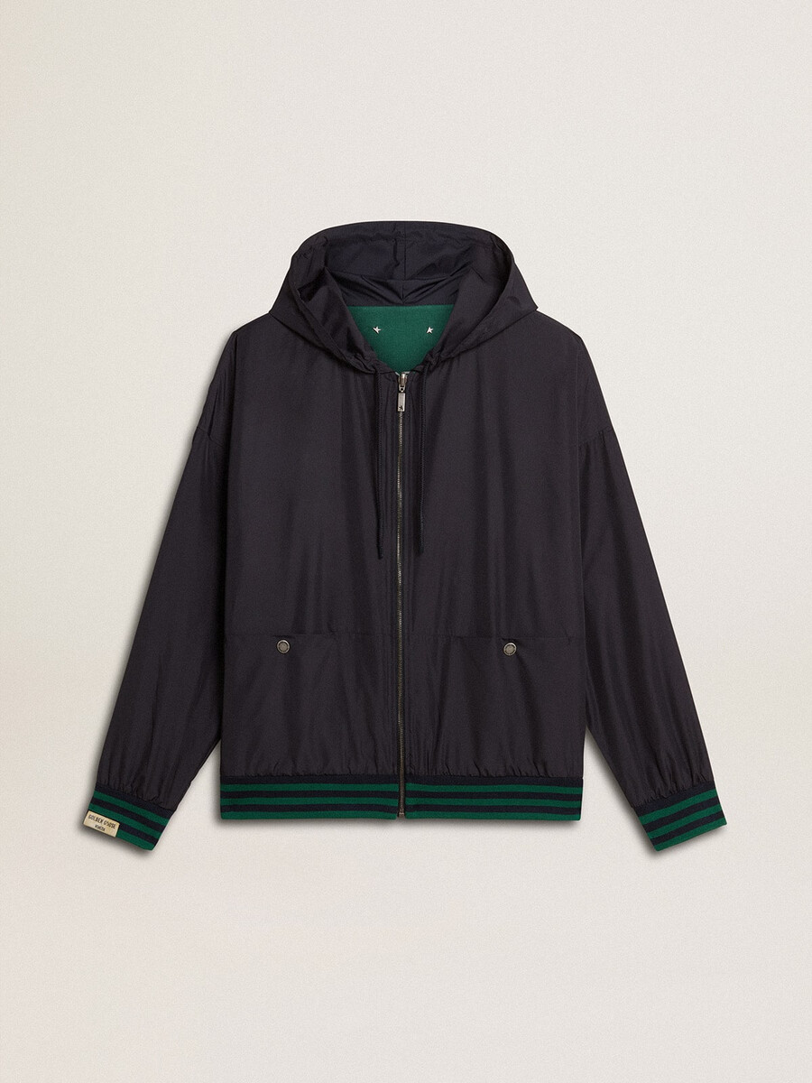 groen-blauwe omkeerbare hoodie voor heren