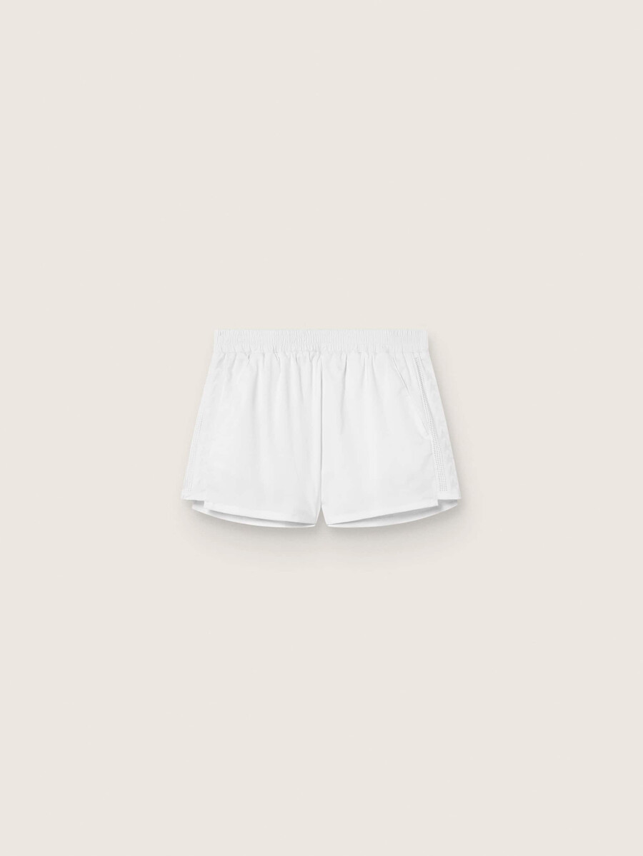 witte dubbellaagse sportshorts voor dames