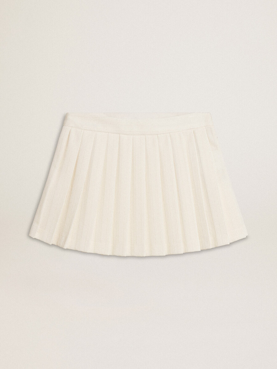 witte geplooide minirok met sterrenmotief