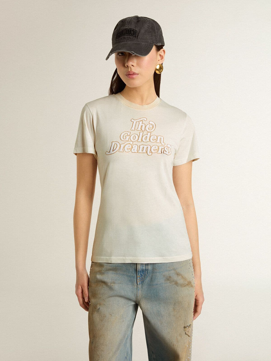wit dames-t-shirt met print op de voorkant