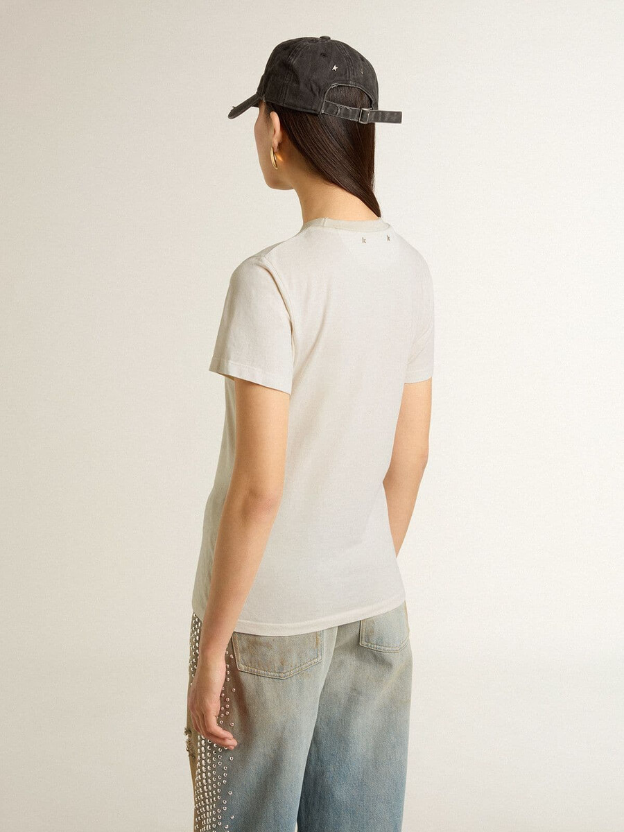 wit dames-t-shirt met print op de voorkant