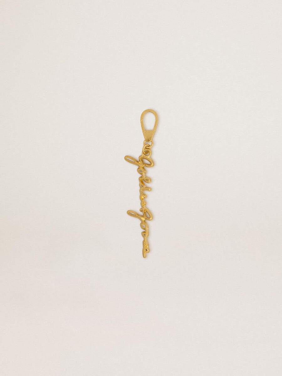 goudkleurige messing hanger met het golden goose-logo.