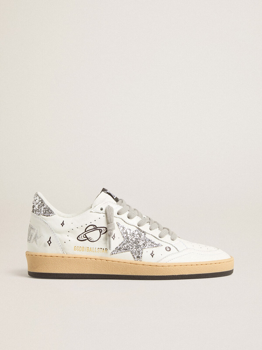 ball star wishes herenschoenen van nappaleer met glitterster en hielstuk.