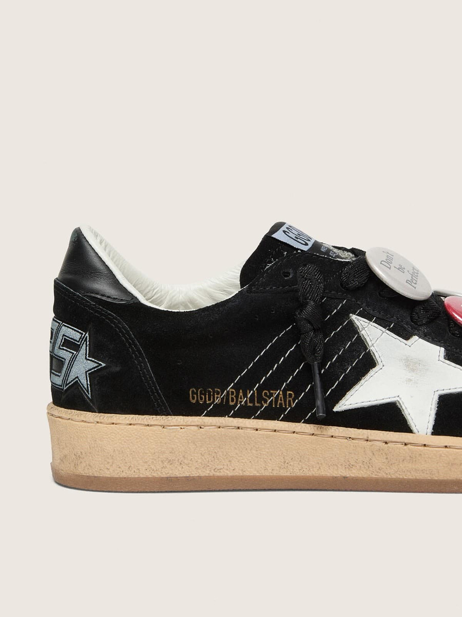 heren ball star ltd in zwart suède met skins