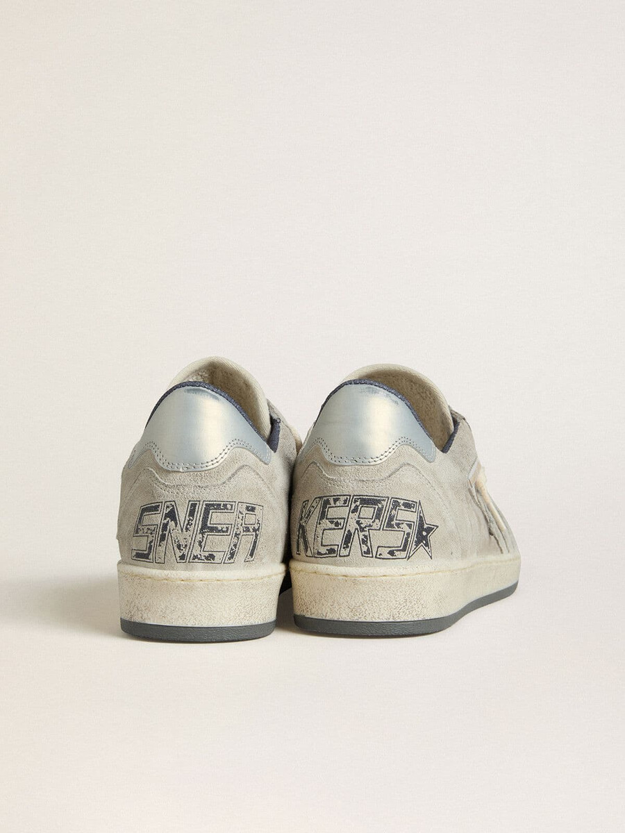 ball star ltd herenschoenen in duifgrijs en grijs suède met een parelgrijs leren hielstuk.