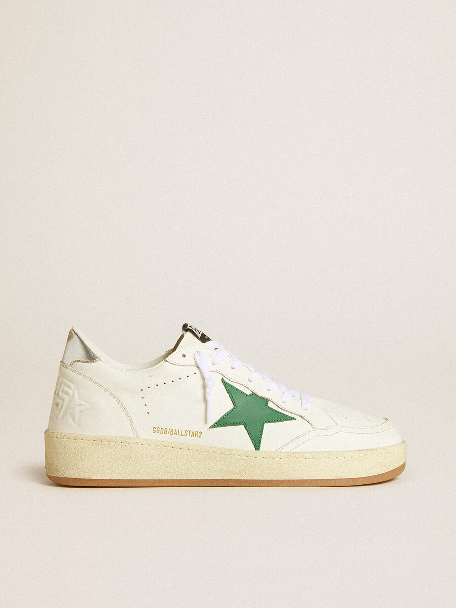 heren ball star met groene leren ster en metallic leren hielstuk.