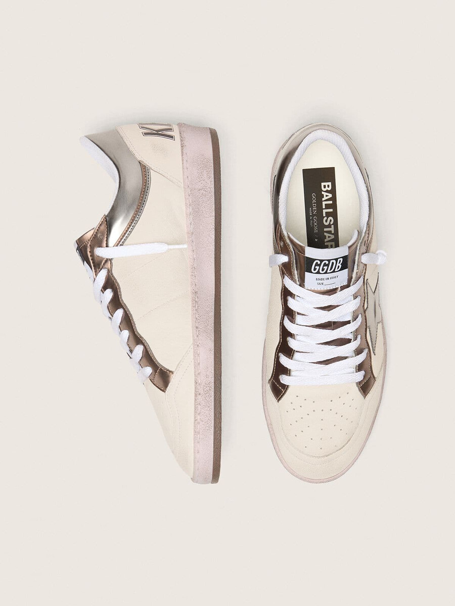 ball star ltd herenschoen van nappaleer met metallic biobased ster en inzetstukken.