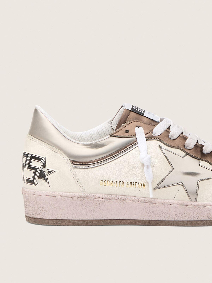 ball star ltd herenschoen van nappaleer met metallic biobased ster en inzetstukken.