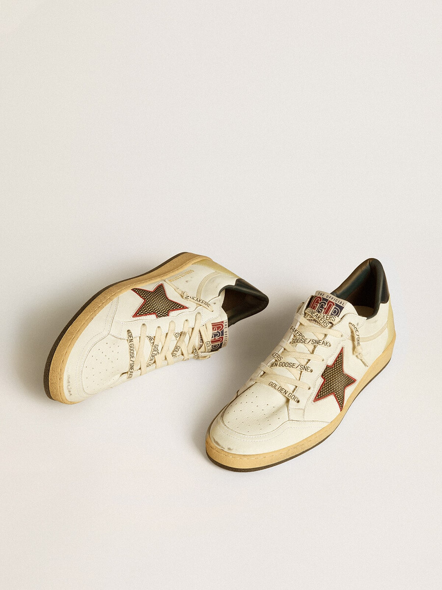 ball star ltd herenschoen met mesh ster en middernachtblauwe leren hielstuk.