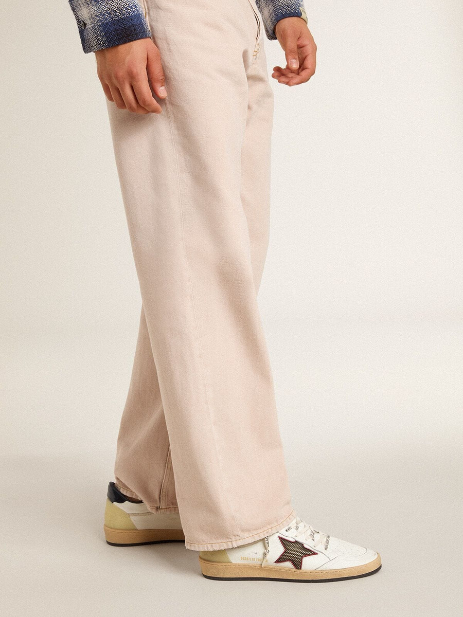 ball star ltd herenschoen met mesh ster en middernachtblauwe leren hielstuk.