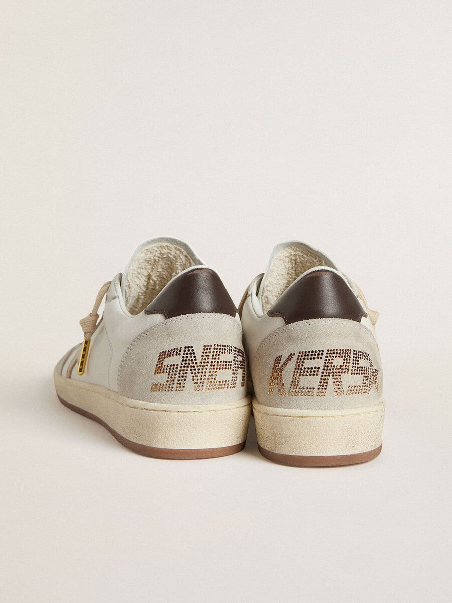 dames ball star ltd met beige ster en zwart hielstuk.