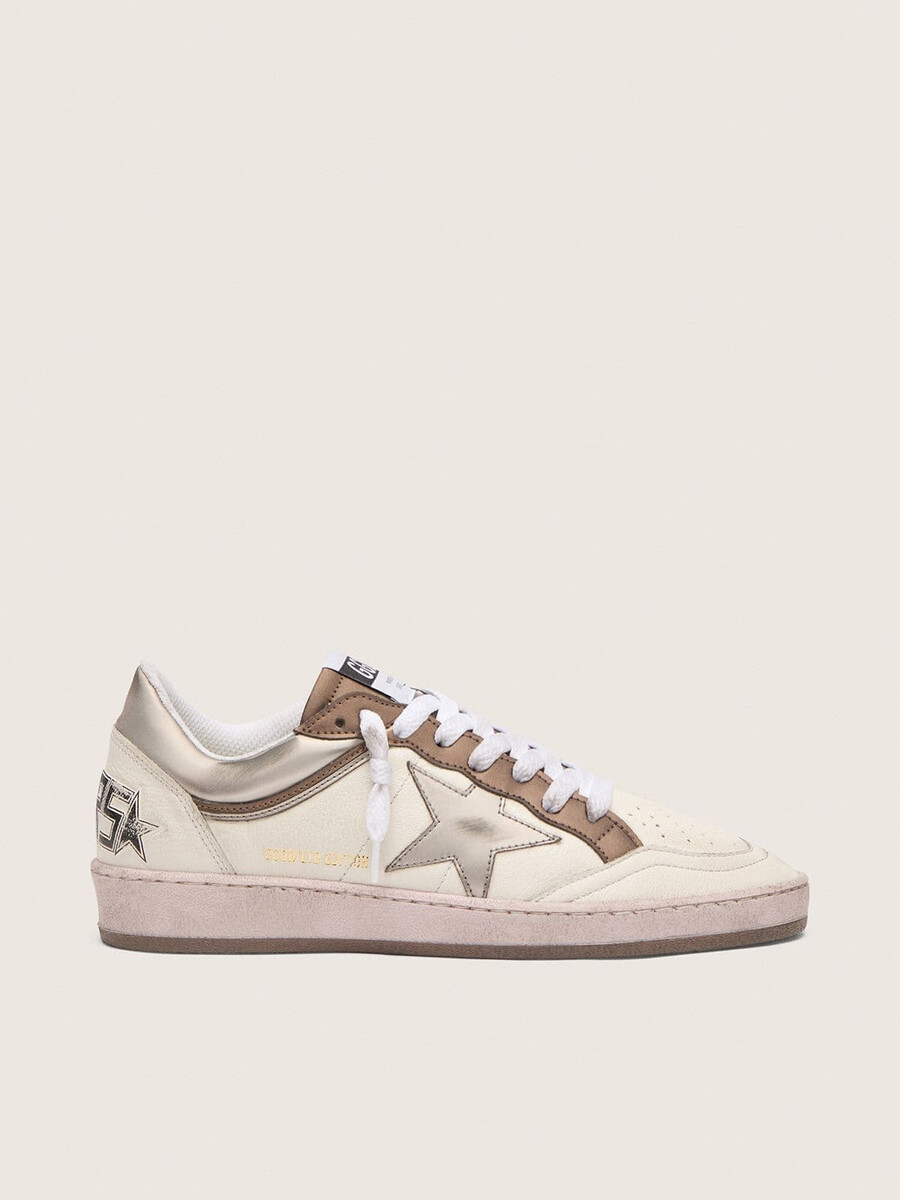 dames ball star ltd in nappaleer met metallic biobased ster en inzetstukken.