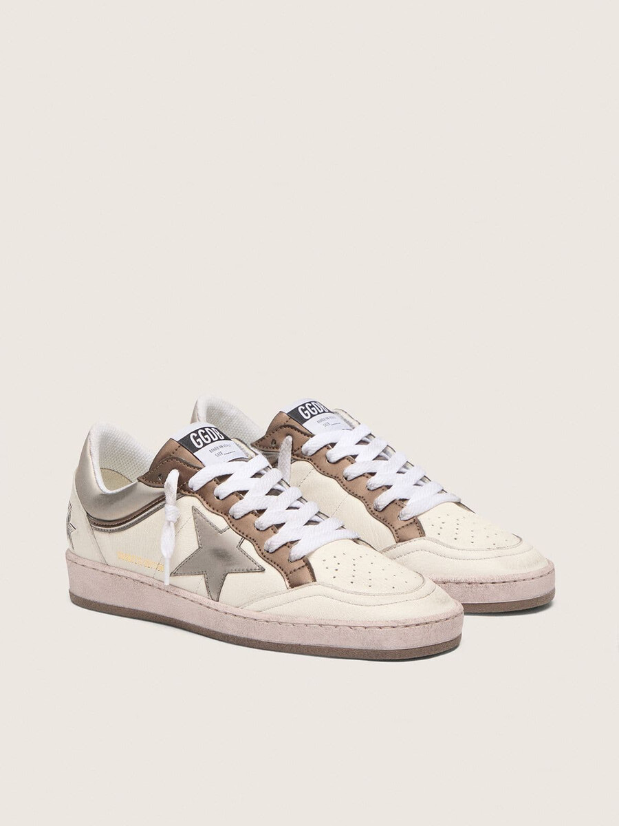 dames ball star ltd in nappaleer met metallic biobased ster en inzetstukken.