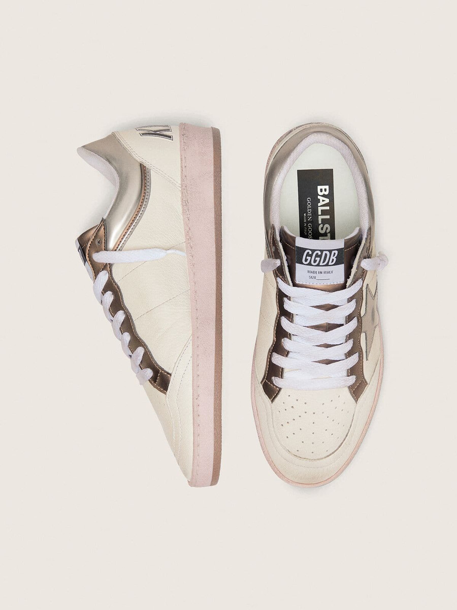 dames ball star ltd in nappaleer met metallic biobased ster en inzetstukken.