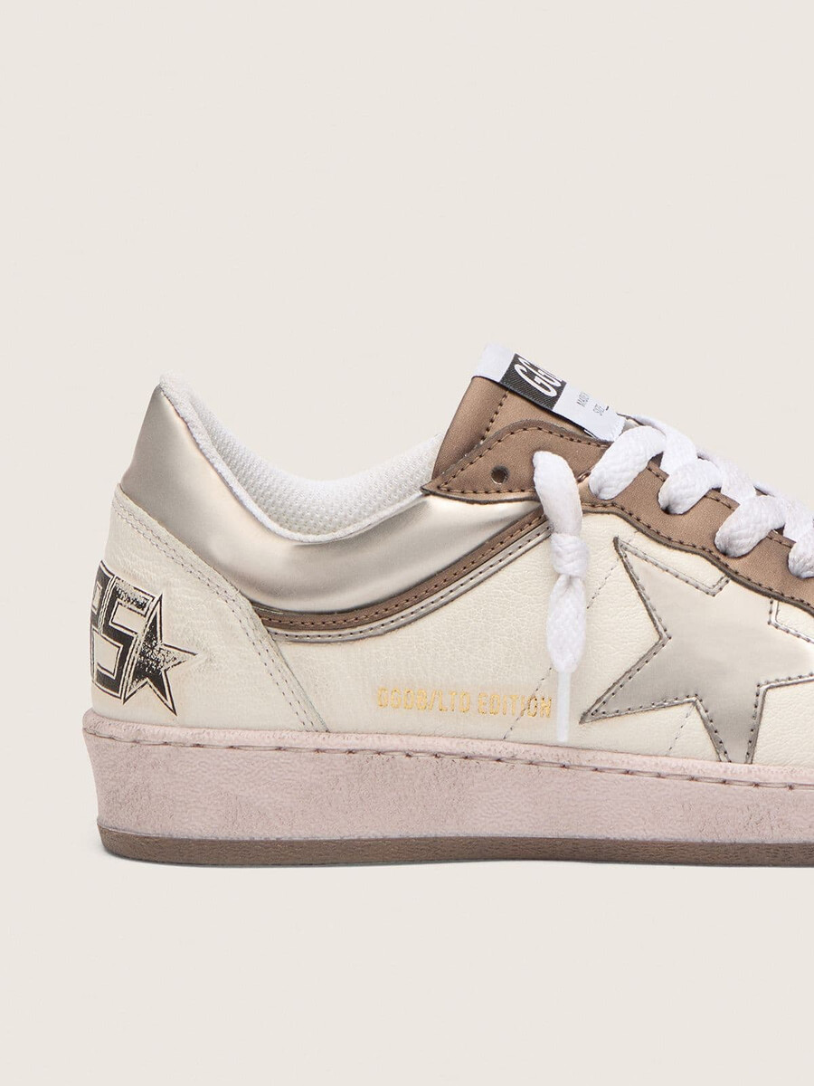 dames ball star ltd in nappaleer met metallic biobased ster en inzetstukken.