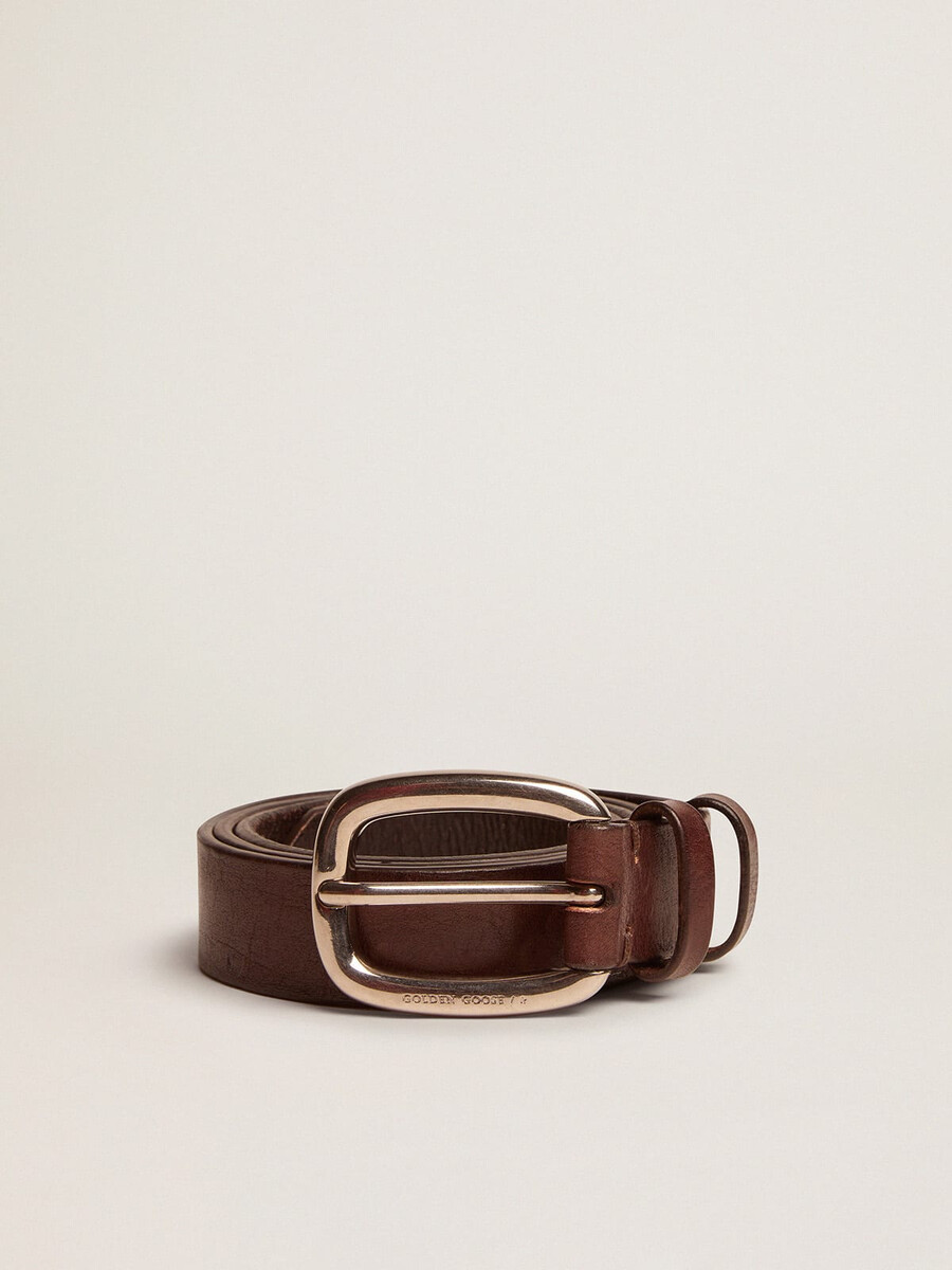 bruine houston-riem van gewassen leer