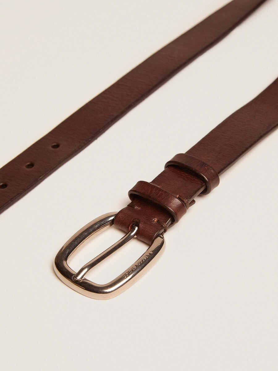bruine houston-riem van gewassen leer