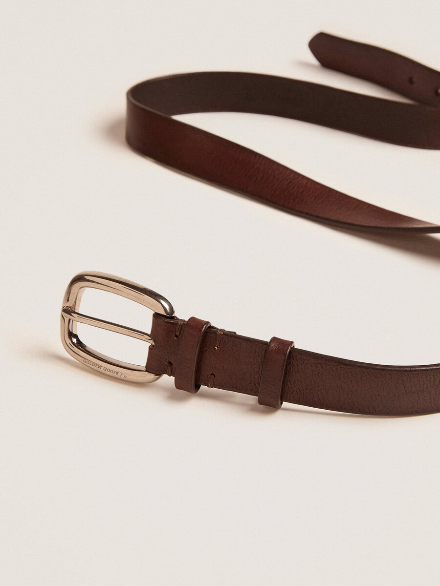 bruine houston-riem van gewassen leer