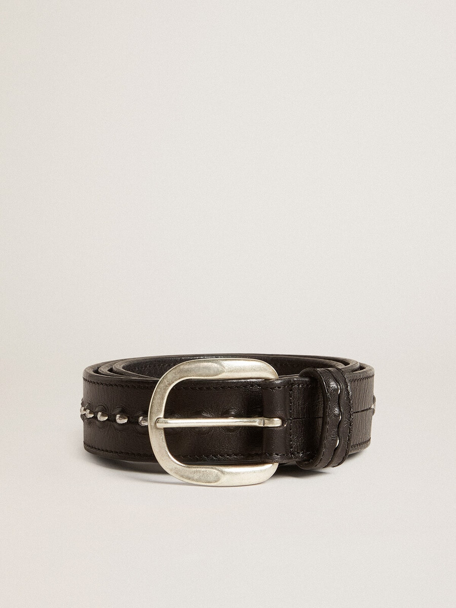 zwarte leren riem met studs