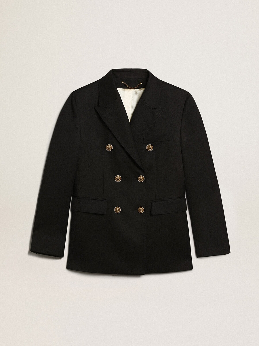 dubbelknoops blauwe blazer voor dames