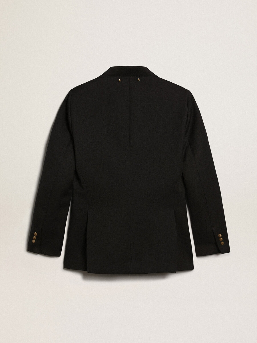 dubbelknoops blauwe blazer voor dames