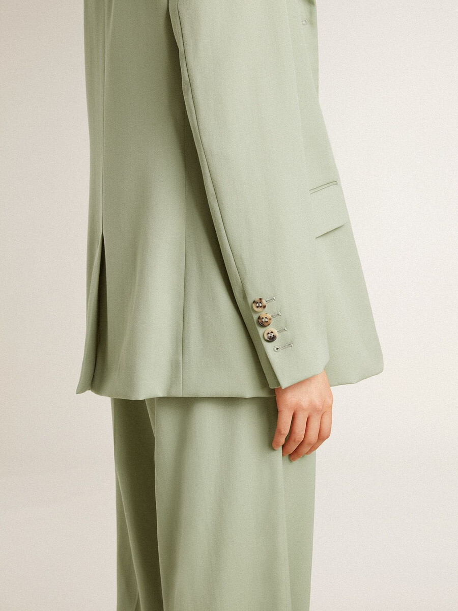 damesblazer van saliegroene wol