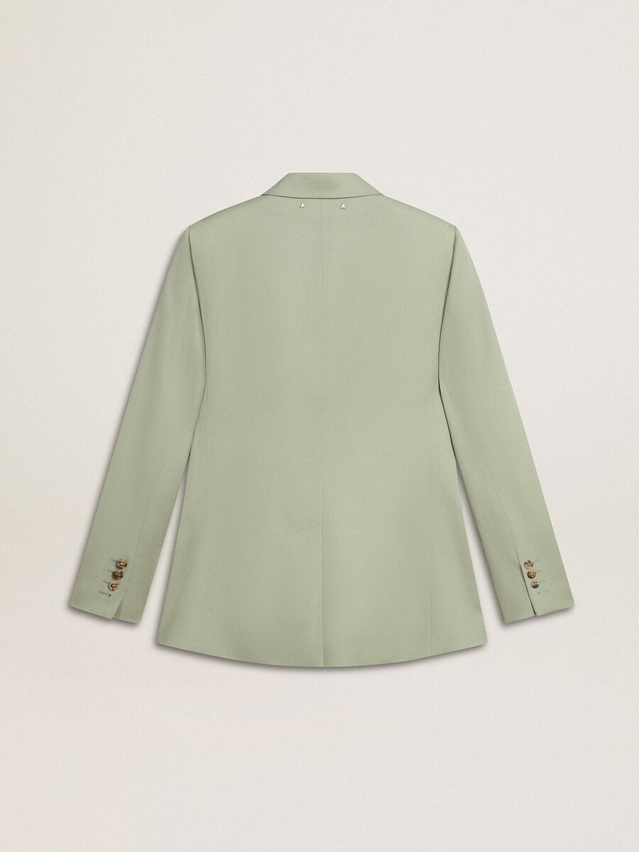 damesblazer van saliegroene wol