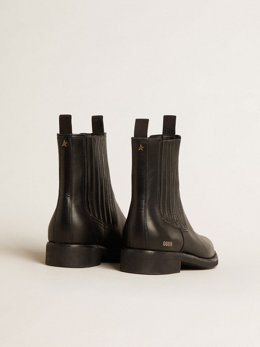 chelsea boots voor heren in zwart leer