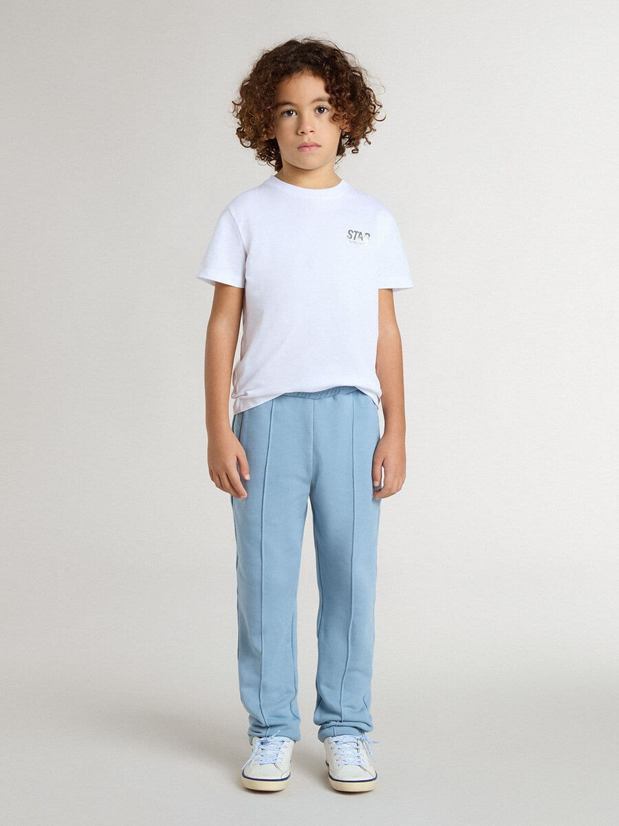 lichtblauwe joggingbroek met print voor jongens