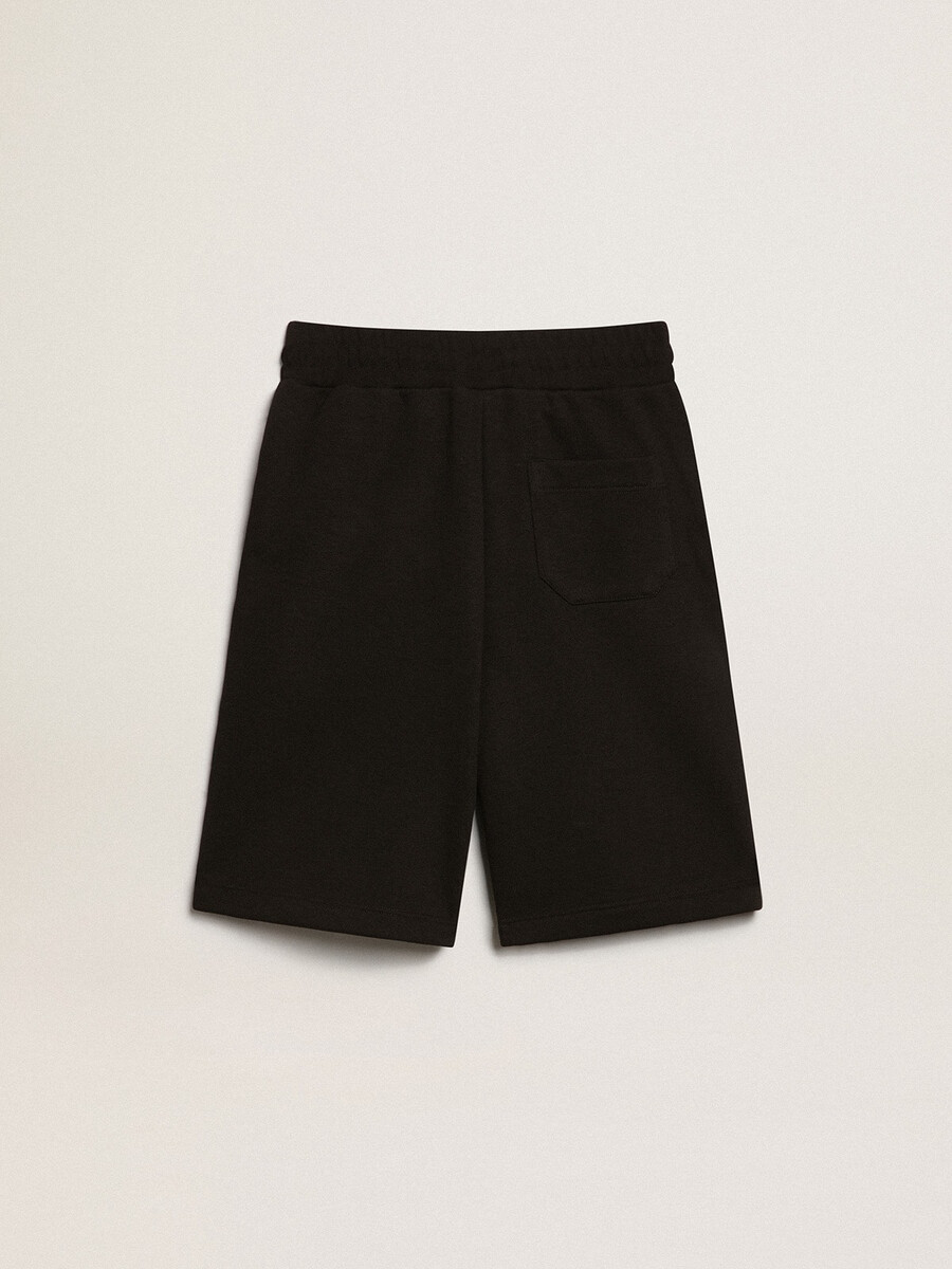 zwarte bermuda-shorts voor jongens met witte sterren