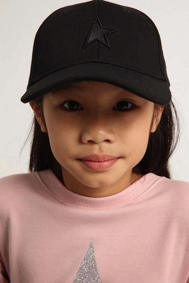 zwarte baseballpet voor kinderen met ster