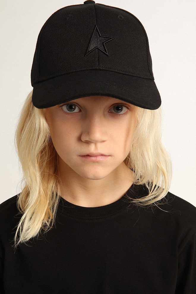 zwarte baseballpet voor kinderen met ster