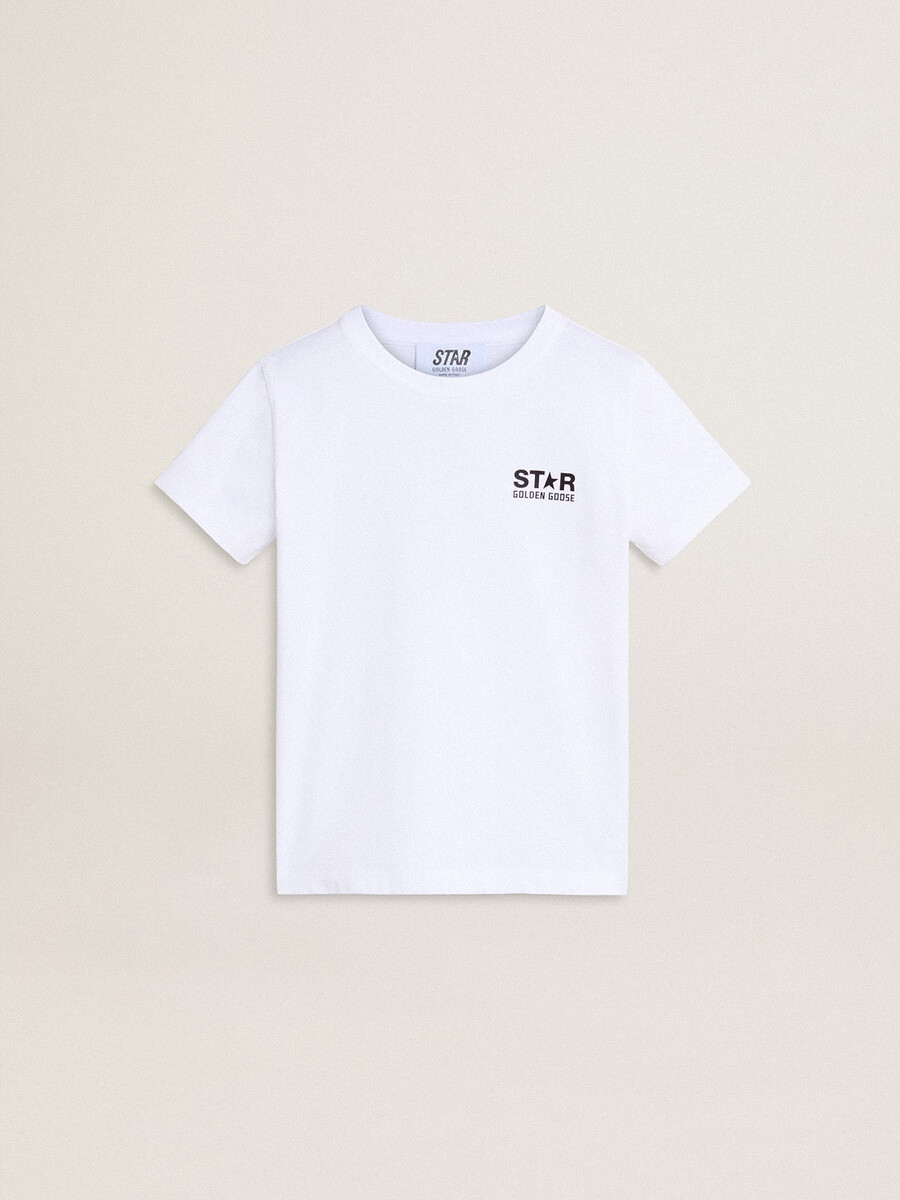 wit t-shirt met contrasterend zwart logo en ster