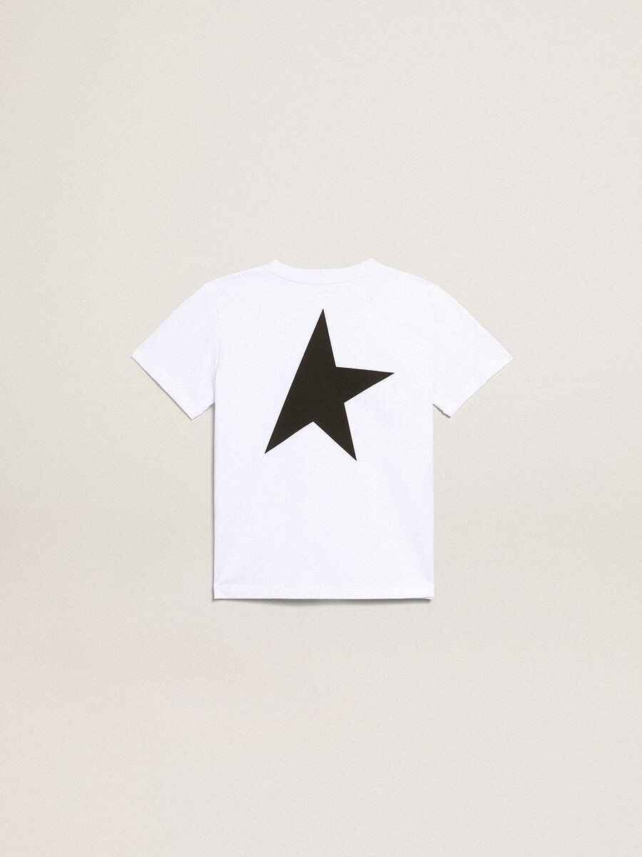 wit t-shirt met contrasterend zwart logo en ster