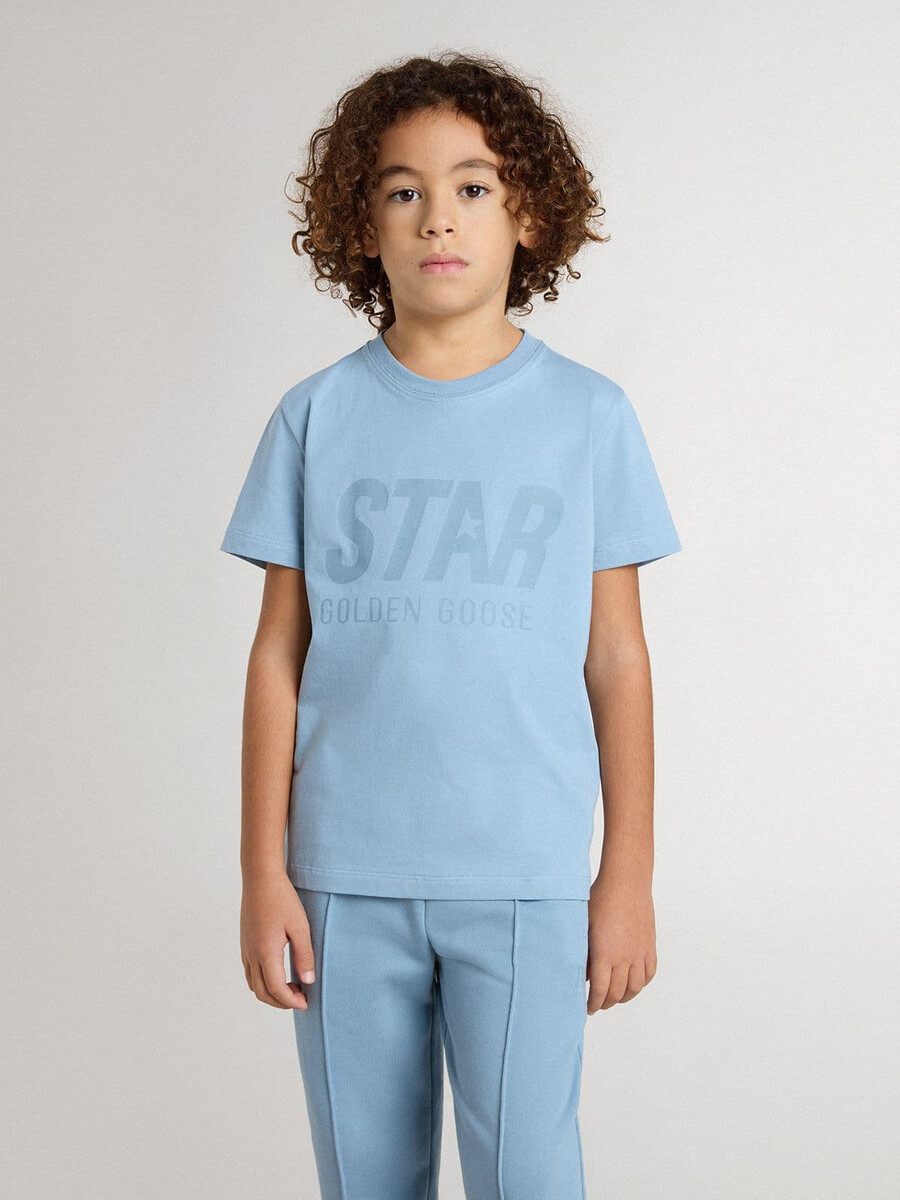 lichtblauw t-shirt voor jongens met print