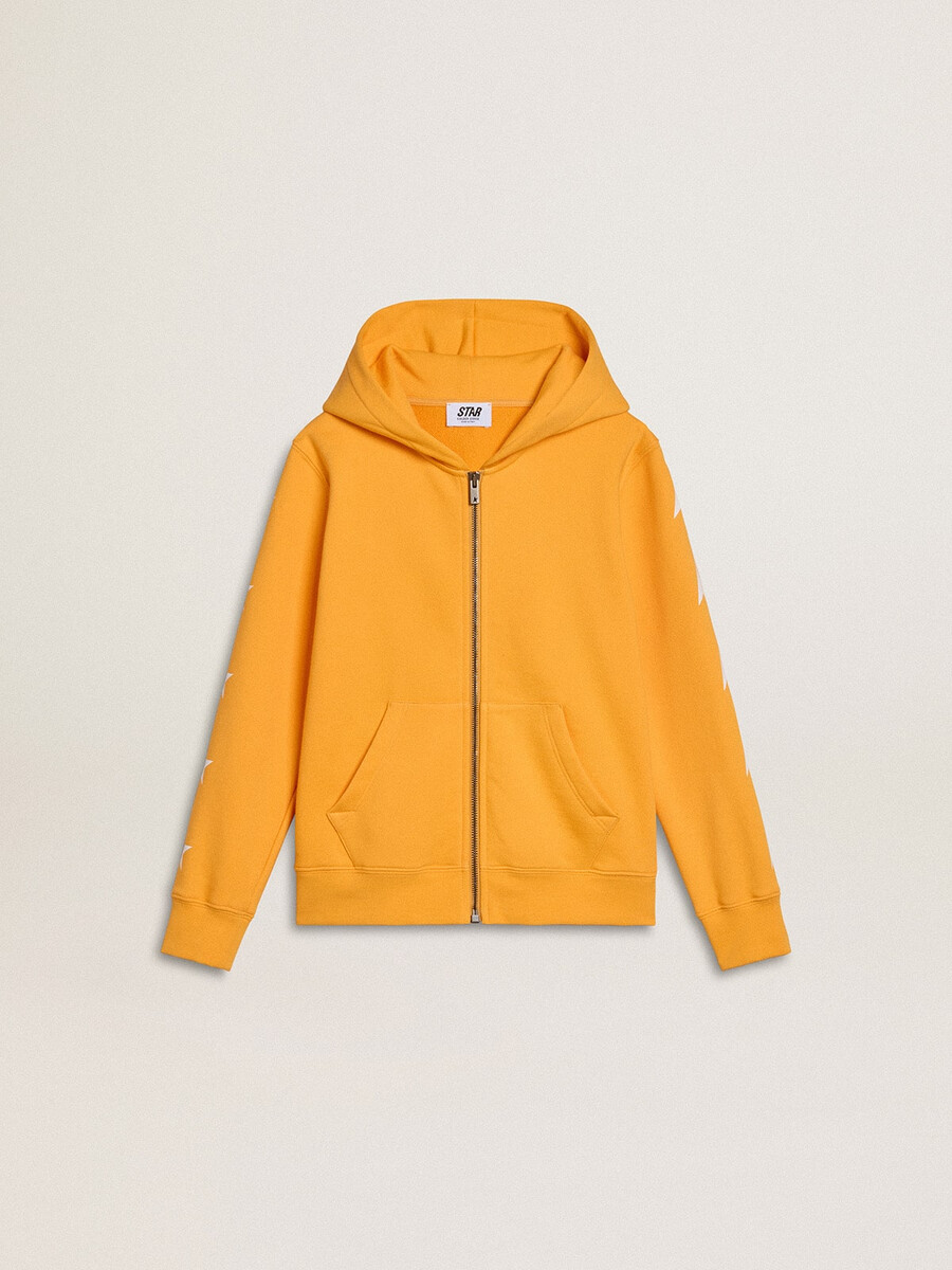 oranje sweatshirt voor jongens met ritssluiting