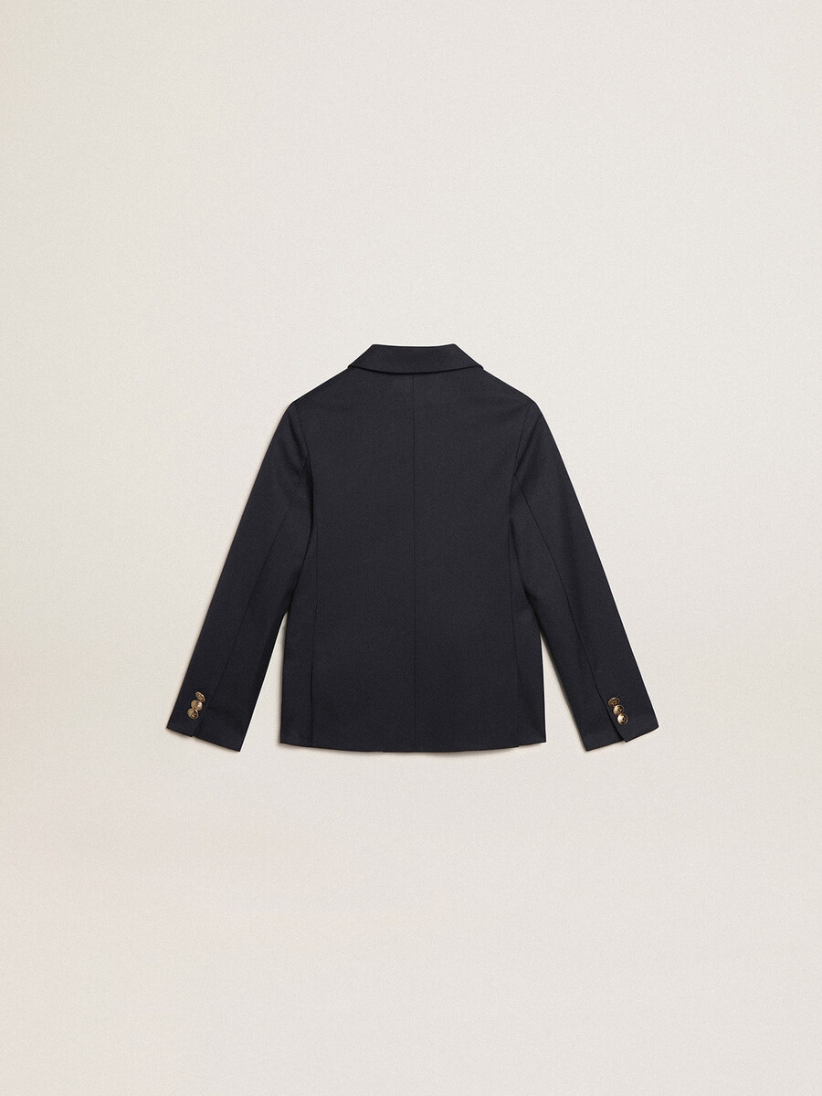 donkerblauwe dubbelzijdige blazer met knopen voor jongens