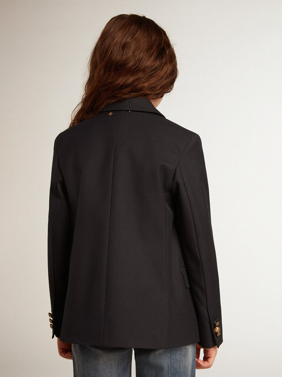 donkerblauwe dubbelzijdige blazer met knopen voor jongens