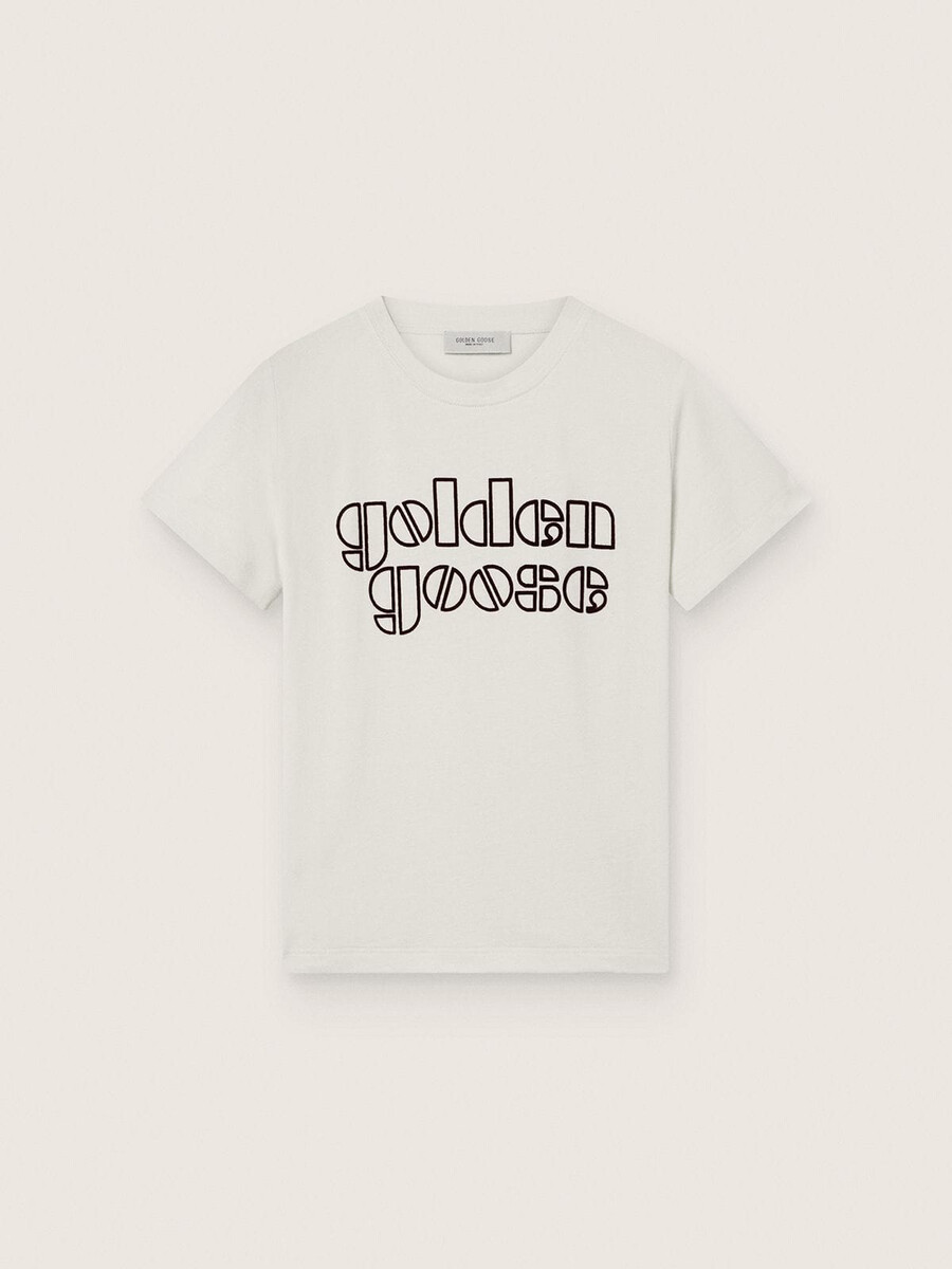 journey jongens t-shirt van wit katoenen jersey met logo