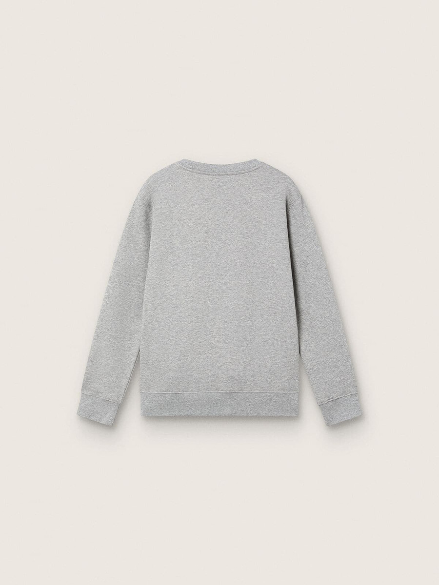 journey sweatshirt met ronde hals voor jongens in grijs gemêleerd katoen met mascotteprint.