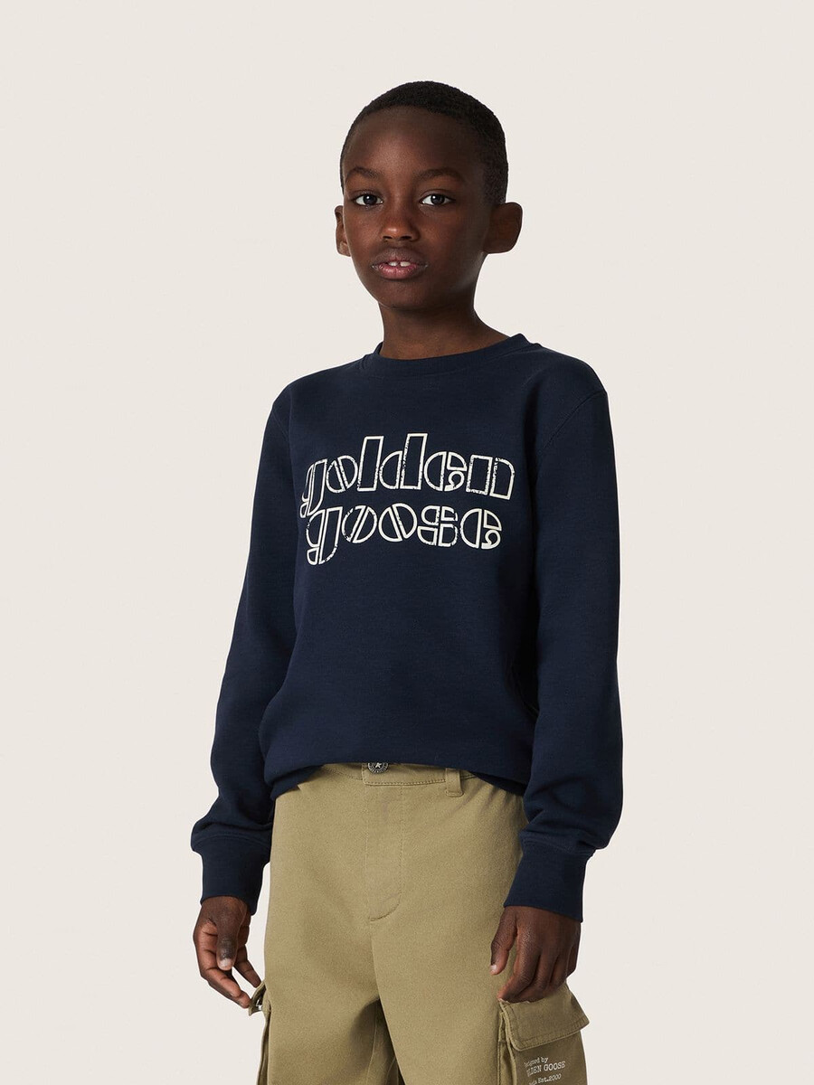 journey jongenssweatshirt in blauwe katoenmix met een contrasterend logo.