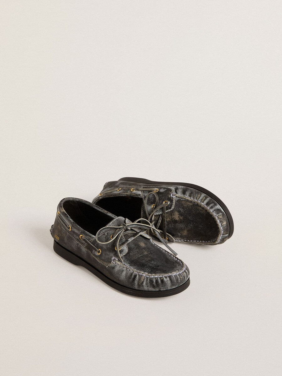 young cruise loafers in zwart verweerd leer