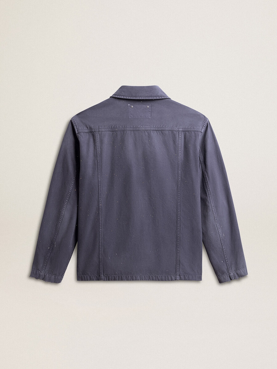 herenjas in blauw denimkatoen met een verwassen look.