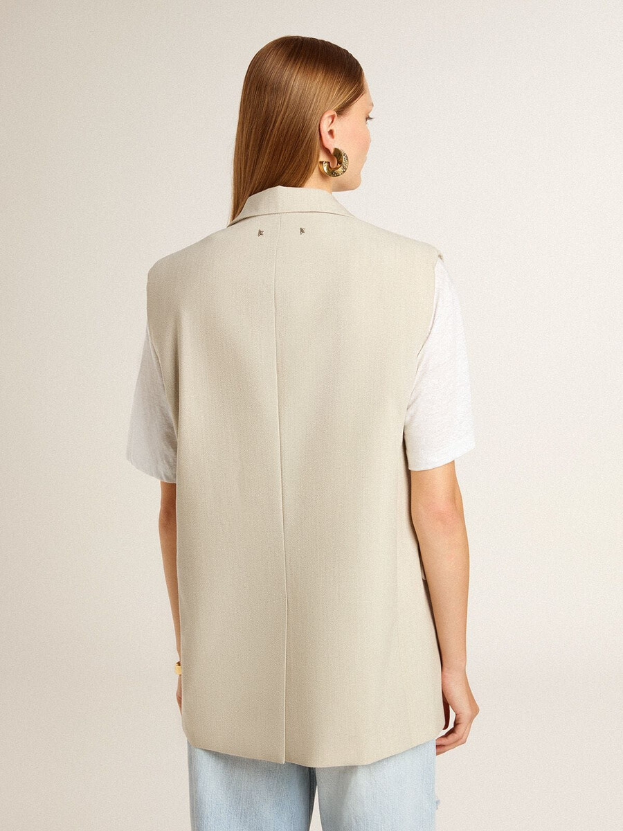 damesvest van kaki wolmix