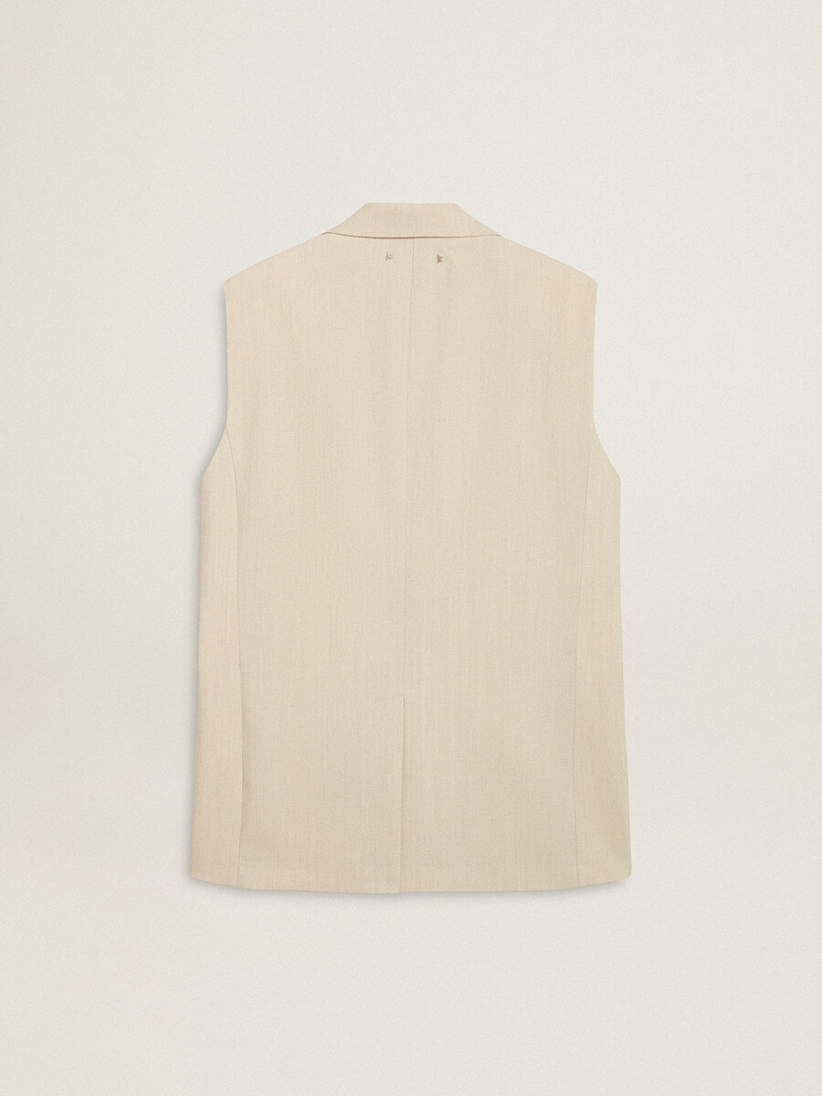 damesvest van kaki wolmix