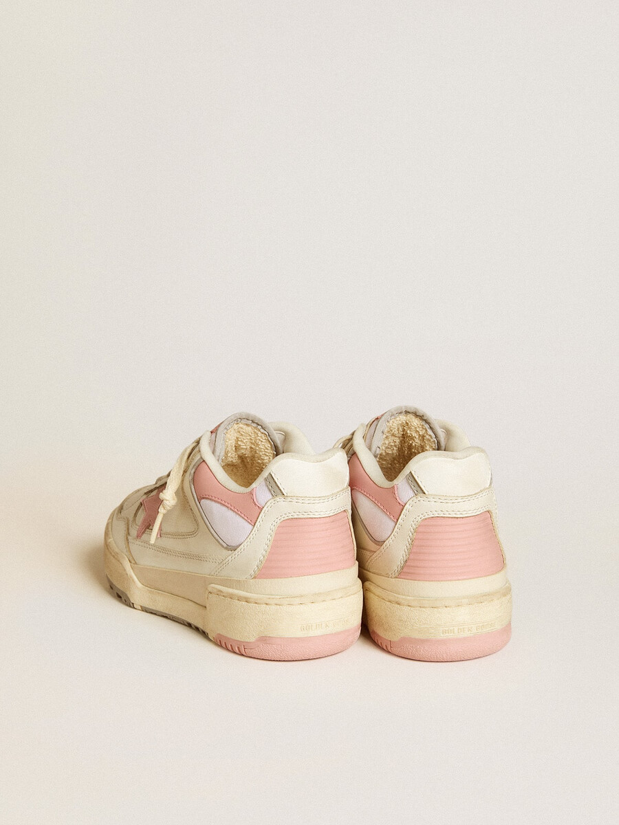 dames forty2 met roze ster en witte leren hielband.